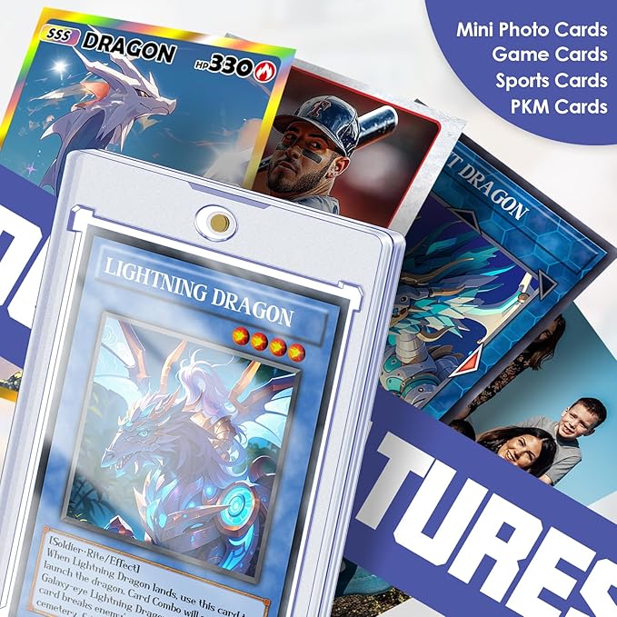100 ct Magnetic Card Holders for Trading Cards, 35 pt Hard Cards Sleeves Case Fit for MTG Cards, Standard Cards, Sports Cards, Baseball Cards