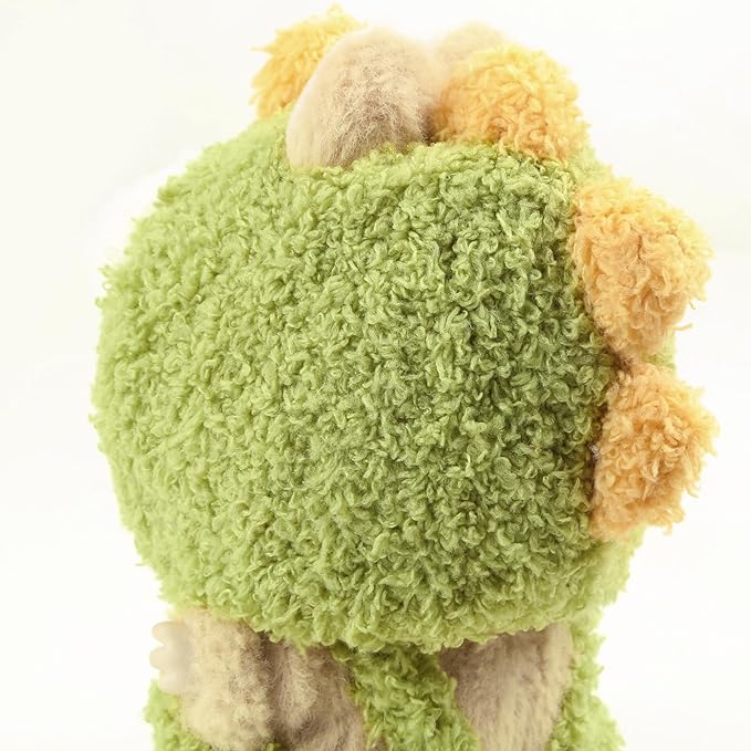 Plush Doll Clothes for Labubu - Cute Animal 17cm Doll Clothing, Premium Doll Accessories Clothes for Collectors or Display - Kawaii Cloudy Velvet Green Dinosaur Costume (No Dolls)