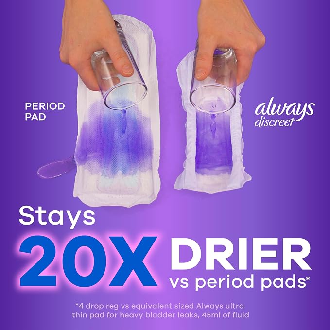 Always Discreet, Incontinence & Postpartum Liners For Women, Size 3, Light Absorbency, Regular Length, 30 Count