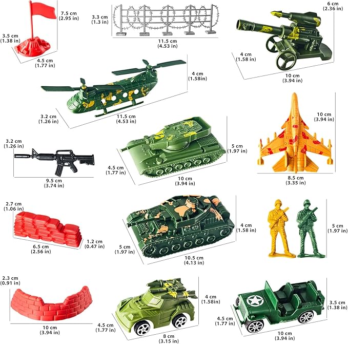 Plastic Army Men Action Figures Toy Soldiers Military Play for Kids Boys Birthday Gifts Idea