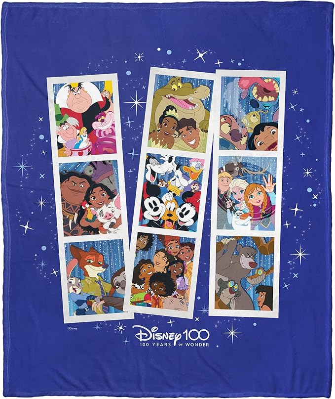 Northwest Disney 100 Silk Touch Throw Blanket, 50" x 60", Photo Strips