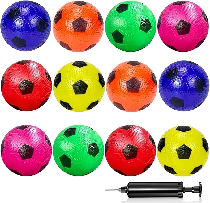12 Pack Mini Soccer Balls for Kids, 4'' Inflatable Mini Balls for Indoor Outdoor Games, Small Soccer Ball for Pool Beach Garden Sports Game Party Supplies