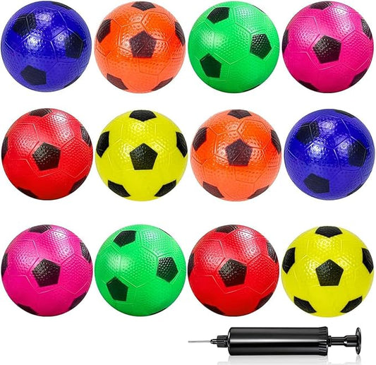 12 Pack Mini Soccer Balls for Kids, 4'' Inflatable Mini Balls for Indoor Outdoor Games, Small Soccer Ball for Pool Beach Garden Sports Game Party Supplies