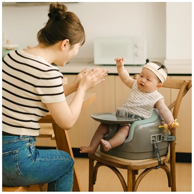 Bumbo 2 Pack 3-in-1 Multi-Seat for 6 to 36 Months, Travel Baby Feeding & Play Floor Seat, All-in-One Portable Booster with Tray & Toddler High Chair, Breige/Agave
