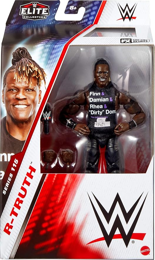 Mattel WWE Elite Action Figure & Accessories, Series #115 6-inch Collectible R-Truth with 25 Articulation Points & Swappable Hands