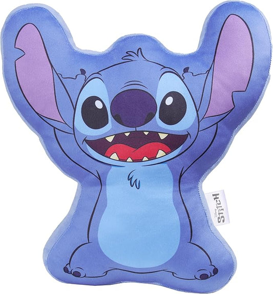 Disney Stitch 3D Plush Cushions for Bed Travel, Cute Cuddle Pillow Stuffed Character Pillow, Bedroom Accessories, Room Decor, Gifts for Kids (Blue Stitch, L13.38 x W12.59)