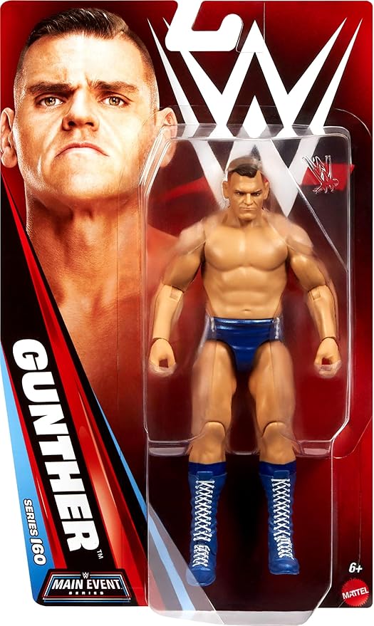 Mattel WWE Gunther Action Figure, Main Event Series #160, 6-inch Collectible Superstar with 14 Articulation Points & Life-Like Look