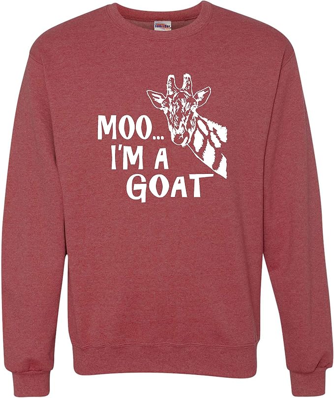 Go All Out Adult Moo I'm A Goat Funny Animal Sweatshirt Crewneck