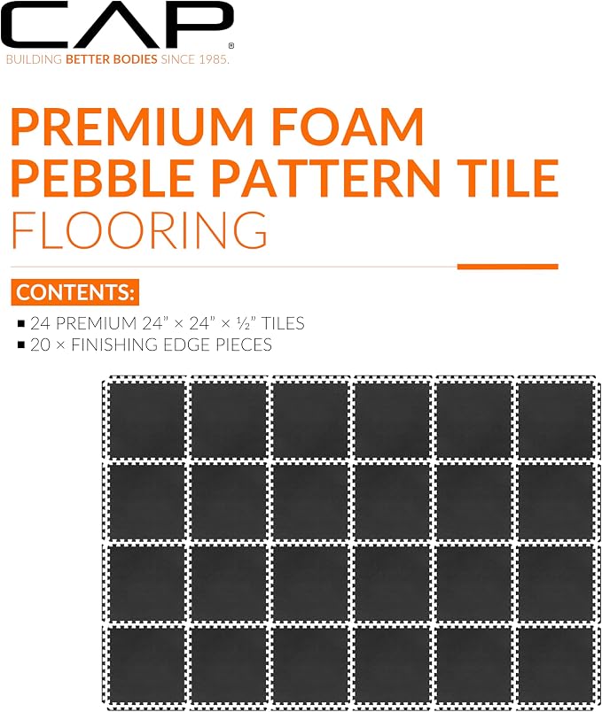 CAP Puzzle Exercise Mats | 1/2” Thick EVA Interlocking Foam Tiles for Home Gym Flooring | Multiple Options