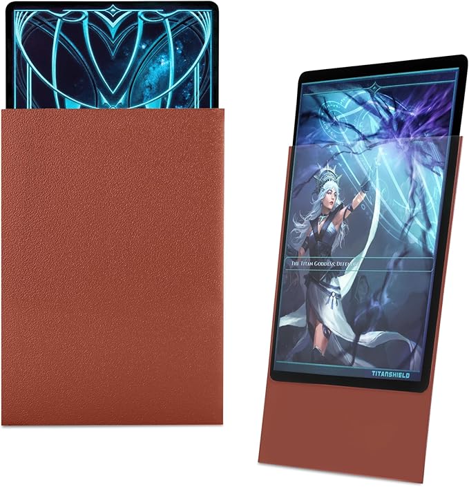 TitanShield Premium Card Sleeves | Compatible with Pokemon, One Piece, Lorcana, Flesh & Blood, & Magic The Gathering MTG | (150 Sleeves - Standard) (1, Copper, Standard | 66x91mm)