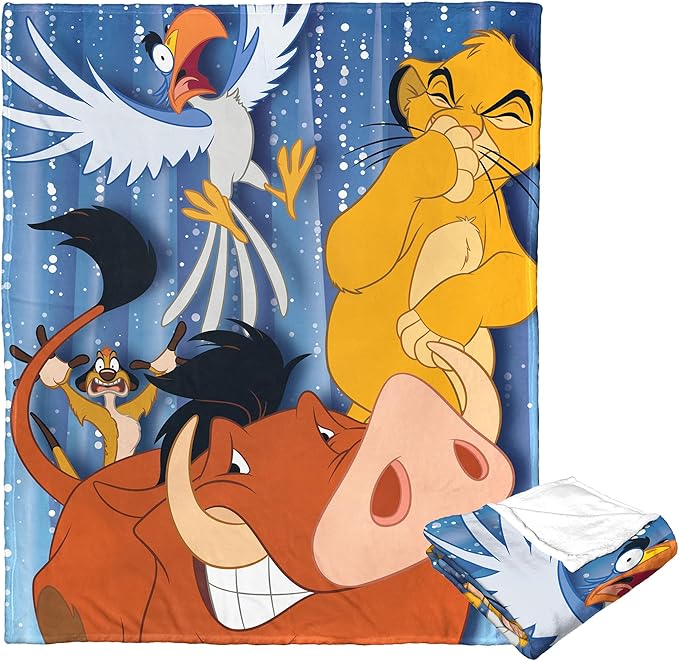 Northwest Disney 100 Silk Touch Throw Blanket, 50" x 60", Embarrassed Pumba