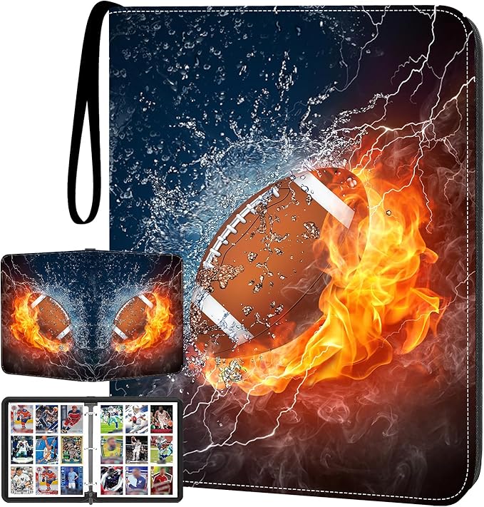 Football Card Binder Compatible with Football Card, Baseball Card, Trading Card, MTG and Other TCG, Fits 900 Cards with 50 Removable Pages, Card Holder Collector for Standard Size Card