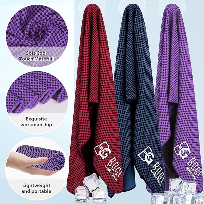 BOGI Cooling Towels for Neck and Face, Soft Breathable Cool Towel for Instant Cooling Stay Cool for Yoga, Sport, Gym, Camping, Running & More Activities
