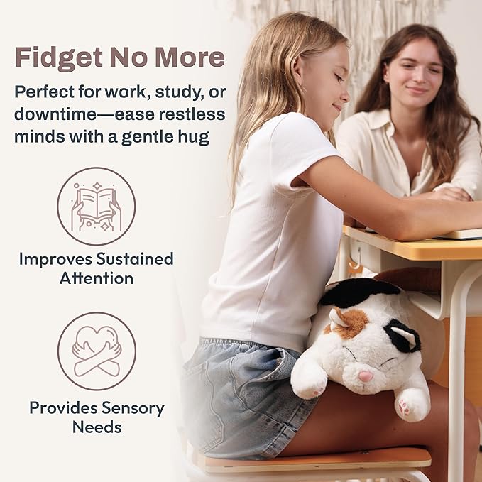 Weighted Stuffed Animals 20" | 5 lbs Calico Cat Plush for Calming Cozy Comfort | Large Weighted Stuffed Animal for Anxiety | Soft Microwavable & Coolable for Sensory Needs & Stress Relief