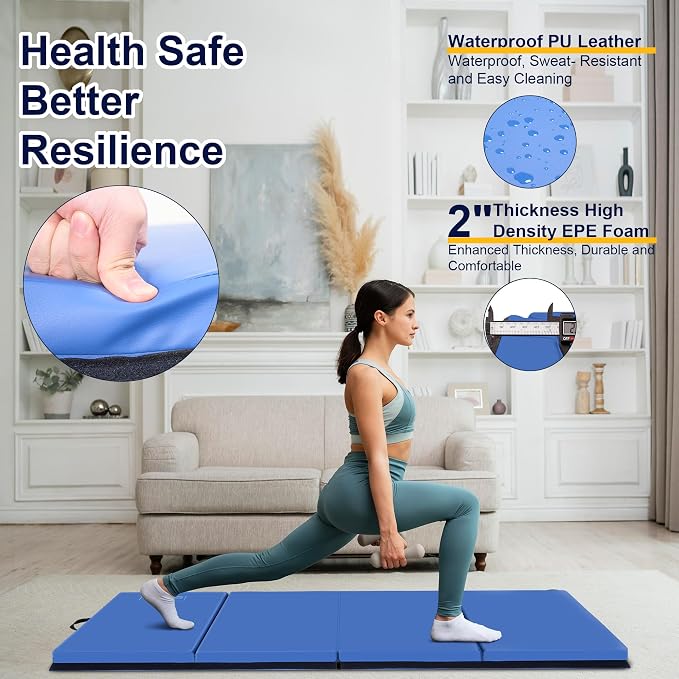Polar Aurora 3'x6'x2 Thick Folding Gymnastics Exercise Mat Aerobics Stretching Yoga Mats