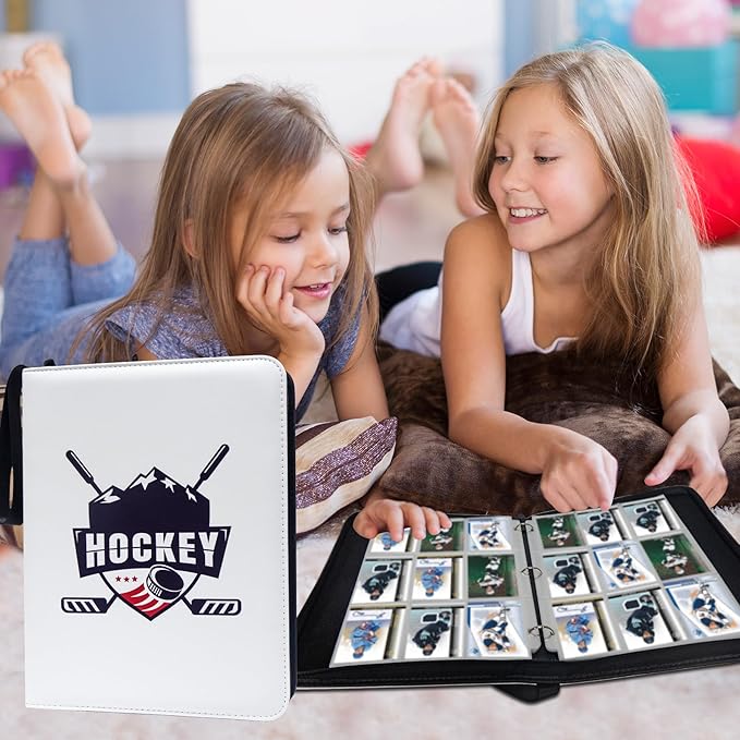 900 Pockets Hockey Card Binder, Portable Waterproof Card Storage Book with Removable Sleeves, Compatible with Hockey and Sports Cards