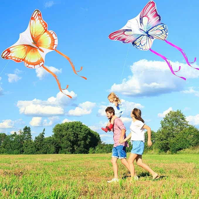 Leitee 6 Pack Large Kite for Kids and Adults Butterfly Kite for Kids Age 4-8-12 Dragonfly Owl Parrot Eagle Goldfish Teens Toy Easy to Fly for Game Beach Outdoor Activities Gifts(Stylish Style)