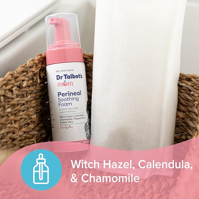 Dr. Talbot's Mom Witch Hazel Perineal Soothing Foam – Cooling Relief for Postpartum Care – 5 Fl oz