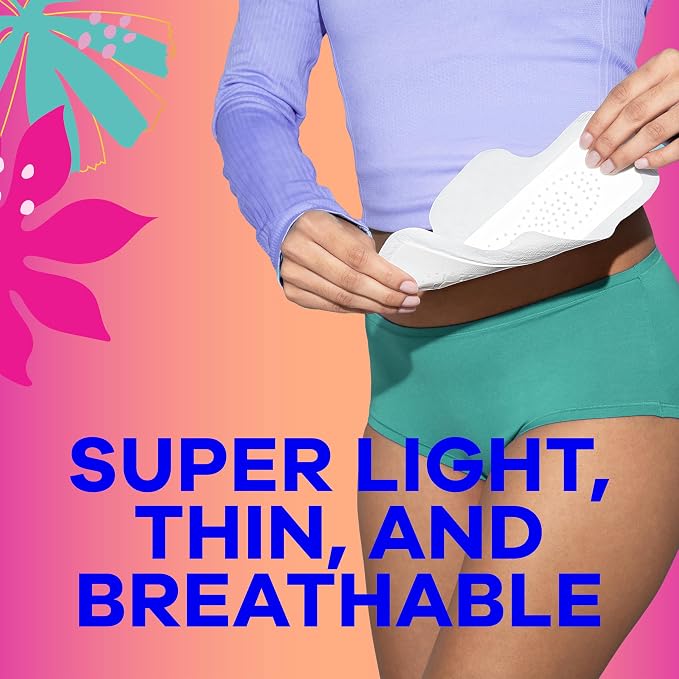 Always Radiant Teen Feminine Pads for Women, Size 1 Regular Absorbency, with Wings, Unscented, 14 Count