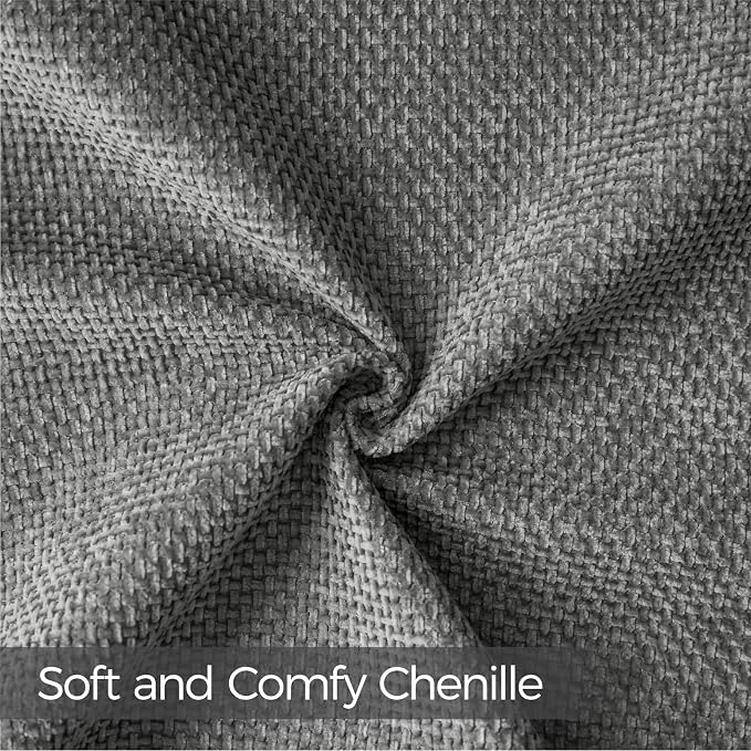 a moment Dark Gray Chenille Throw Pillow Covers 24x24 Inch Pack of 2 Modern Decorative Throw Pillow Cases Farmhouse Cross Covers Home Decor for Sofa Bedroom Living Room