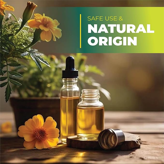 Tagetes Essential Oil – 100% Pure Steam Distilled from Tagetes minuta Flowers | Sweet, Citrusy Aromatherapy Oil for Relaxation & Massage | Top Note | Natural & Undiluted | India | 4 Fl Oz