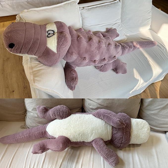 Hofun4U Alligator Plush Pillow, 38 inch Alligator Stuffed Animal, Home Decor Christmas Valentine’s Birthday Gift for Boys Girls Adults Kids (Purple)
