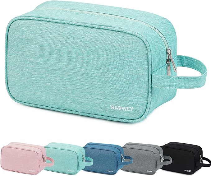 Narwey Travel Toiletry Bag for Women Traveling Dopp Kit Makeup bag Organizer for Toiletries Accessories Cosmetics (Mint Green)