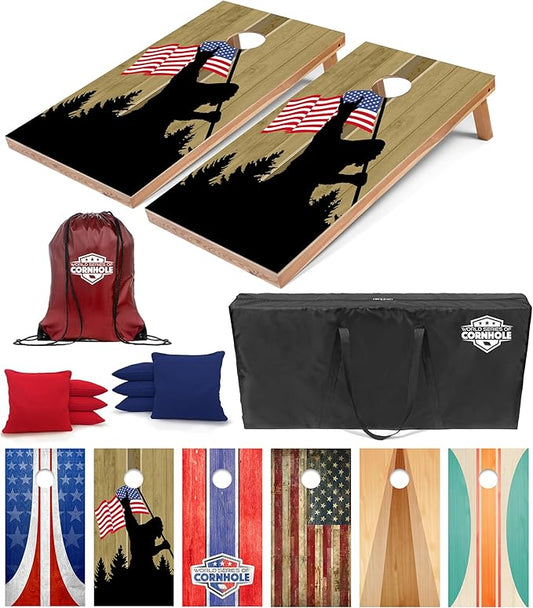 World Series of Cornhole Regulation Size Cornhole Boards - Lightweight & Durable All-Wood Construction | Backyard Bean Bag Toss Set | Outdoor Game for Tailgates & BBQs