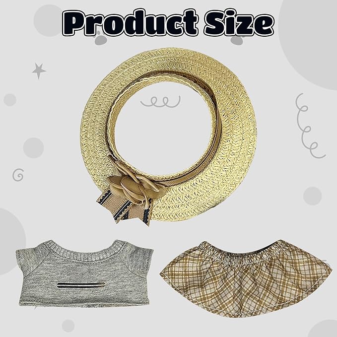 Clothes Fit for 17CM Doll, Fashion Doll Clothes Outfit Set Cute Theme Designer Toys Dress Accessories for Collector Fans Display (G Grey Set)