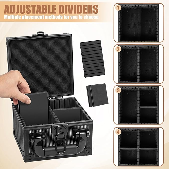 Toploaders Storage Box for 3" x 4" 35pt Rigid Card, Top Loader Storage with 3 Partition Holds 150+ Toploaders, Magnetic Card Holders