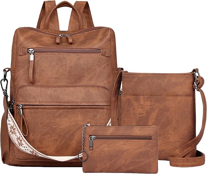 Backpack Purse for Women, Pu Leather Designer Travel Backpack, Fashion Work Ladies Shoulder Bag Handbag