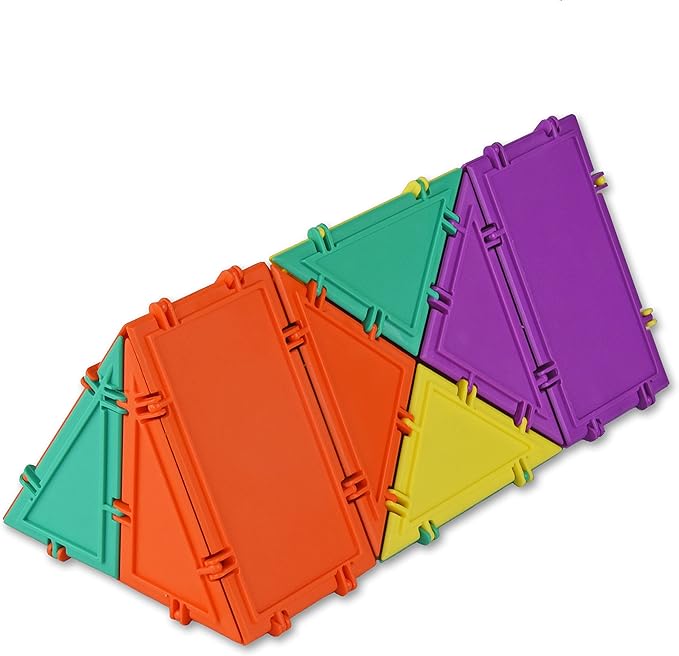 3D Building Set for Learning Math, Includes Many Online Activities,32-pc, Made in USA (Triangle/Rectangle)