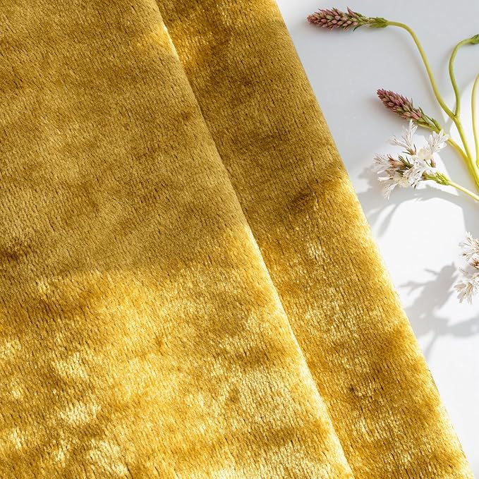 MIULEE 28x28 Inch Pack of 2 Euro Velvet Throw Pillow Covers Golden | Soft Solid Decorative Euro Sham, Modern Luxury Home Decor, for King Bed Sofa Couch Bedroom Livingroom