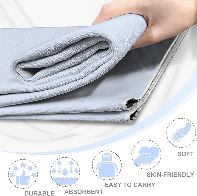 Yoga Towel,Ultra-Absorbent Yoga Mat Towel for Hot Yoga Towel Non Slip,Featuring Ultra-Stylish Prints,Ideal for Workouts,Hot Yoga, Bikram,Pilates Equipment,72 x 27 in,Grey
