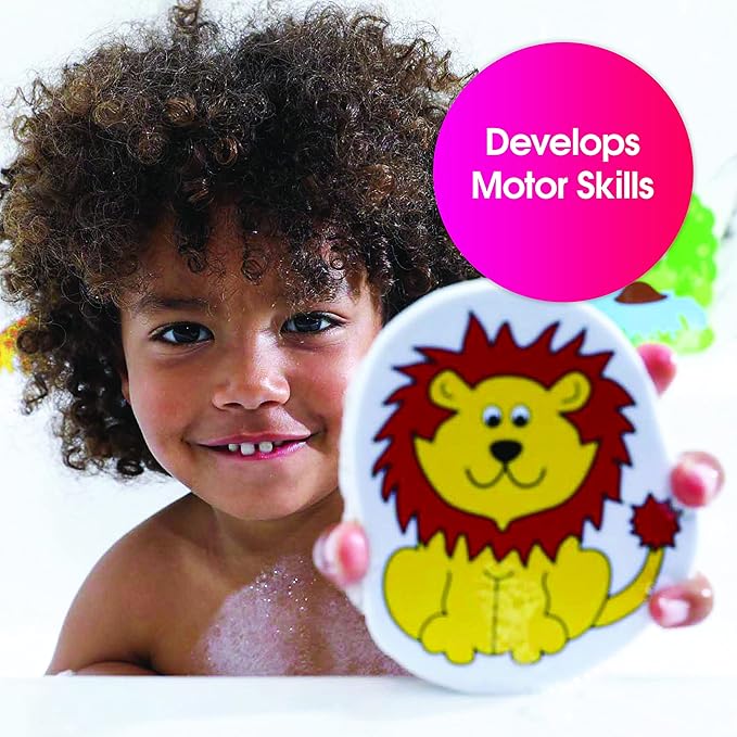 Edushape Magic Creations Foam Sticker Imaginative Bath Tub Activity Play Set, Jungle Fun
