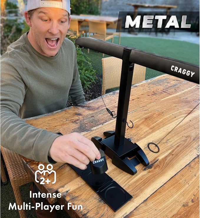 Craggy Games Ring Toss & Shot Ladder Game Hooks XPLR - Portable Aluminum Hook and Ring for Indoor/Outdoor Games - Game Night, Party Games, Travel, Multiplayer Fun