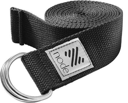 7-1/2' Yoga Strap for Stretching, Woven Cotton Blend Yoga Strap with Adjustable D-Ring Buckle for Exercise, Therapy and Fitness