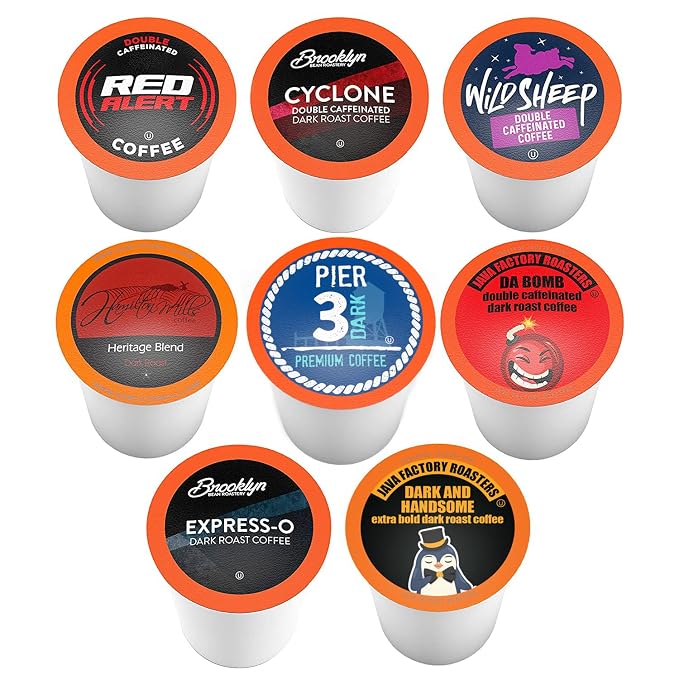 Best of the Best Pods, Variety Pack for Keurig K Cup Brewers, - Strong and Regular Coffee Lovers, Great Gift - 5 Cups of Each, High Caffeine Coffee, 40 Count