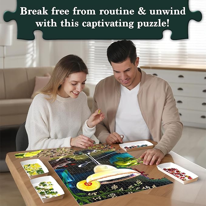 Jigsaw Puzzle 1000 Pieces - The Margarita, Brain-Boosting Fun for Adults, Families, Friends, Game Nights, Poster Included, Gifts for Cocktail Lovers, Finished Size 27.5" x 19.5"