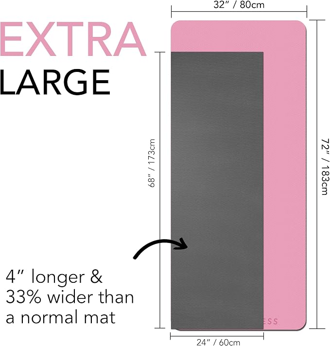 Large Exercise Mat – Extra Thick 10mm Workout Mat (72"x32") – Non-Slip TPE Yoga Mat for Women & Men – Pilates, HIIT, Fitness & Home Gym Mat – Includes Free Carry Bag