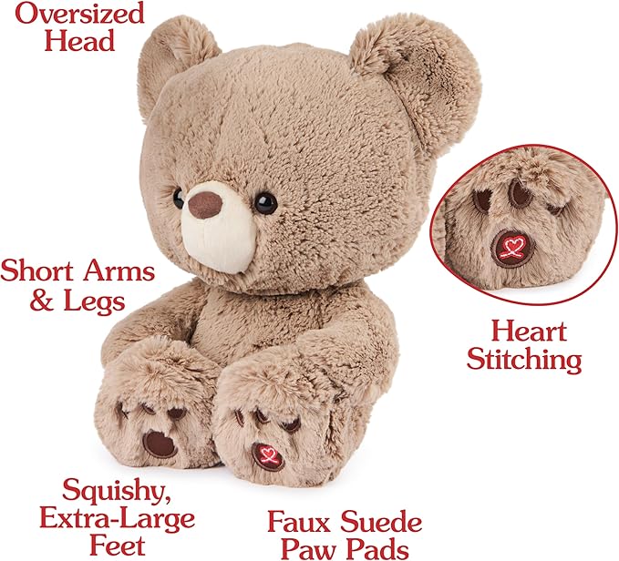 GUND Kai Teddy Bear Plush Toy, Premium Stuffed Animal for Ages 1 and Up, Taupe, 12”