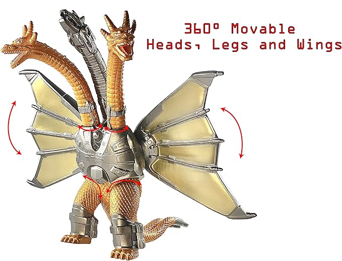 TwCare Set of 2 Legendary Shin Monster vs Mecha King Ghidorah Toy Action Figures, Movable Joints Movie Series Dinosaur Dragon Soft Vinyl, Carry Bag