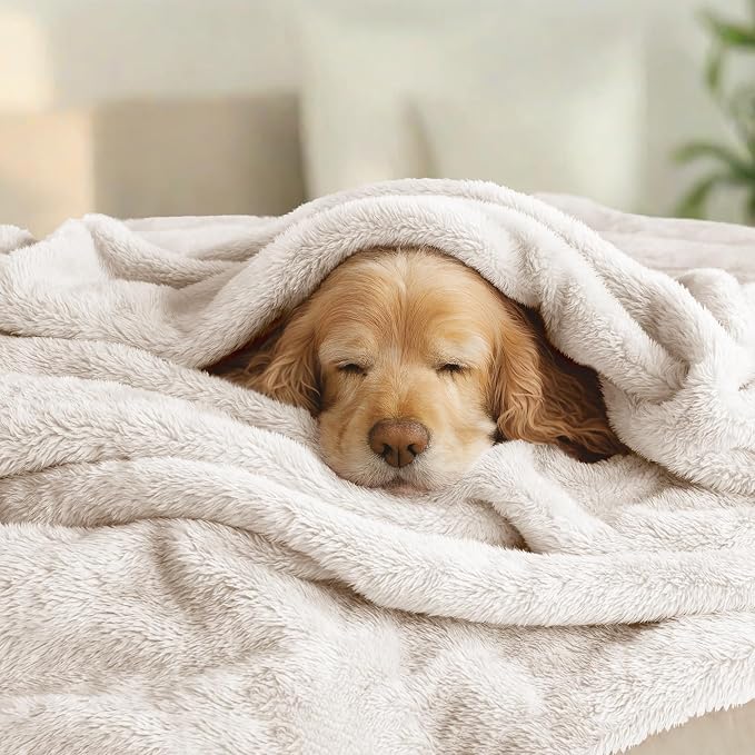 Exclusivo Mezcla Fuzzy Plush Fleece Bed Blanket Twin XL Size, Beige | 90x66 Inches, Super Soft and Cozy Bed Blanket, Fluffy Blanket for Bed, College Dorm Room Essentials, All Season