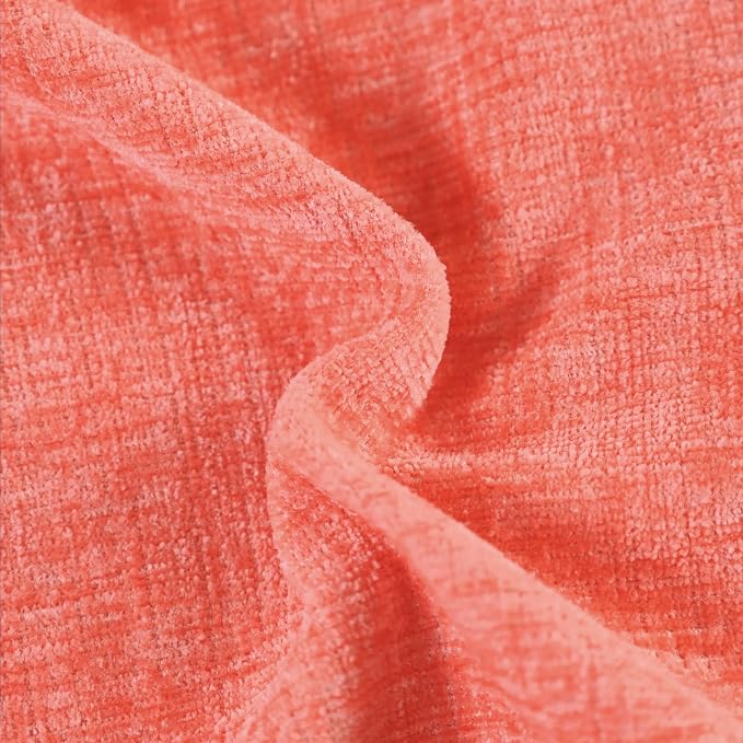 CaliTime Decorative Couch Throw Pillow Covers 20 X 20 Inches Living Coral | Pack of 2, Cozy Chenille Cushion Cases, Cotton Thread Stitching Edges, for Sofa Bed Living Room Farmhouse
