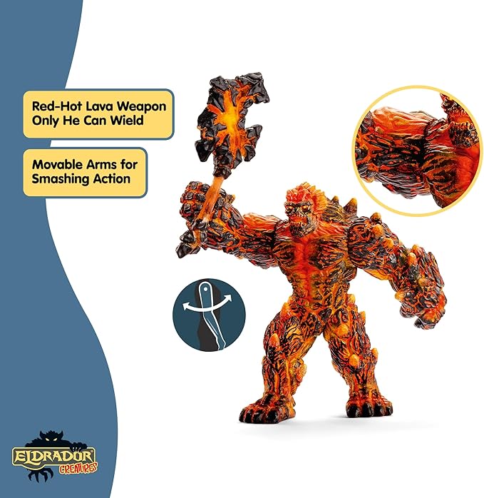 Schleich Eldrador Creatures Mythical Monster - Posable Lava Golem Fantasy Action Figure, Highly Durable, for Boys and Girls Ages 7+