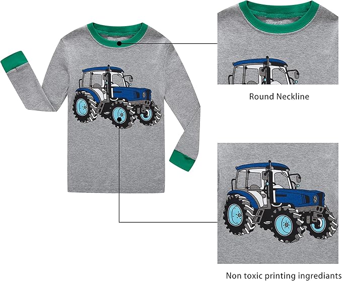 KikizYe Little Big Boys Girls Pajamas Set Kids PJs 100% Cotton Sleepwear