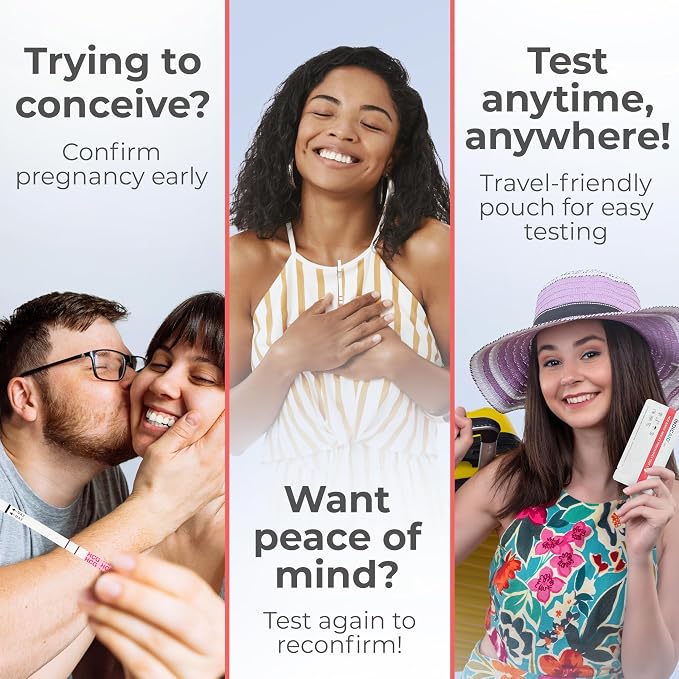 INDICAID 510K Cleared Early Detection Pregnancy Test Strips, High Sensitivity 10mIU to Test 6 Days Before Missing Period, 25 Tests Daily Monitoring of hCG During Pregnancy, Over 99% Accuracy
