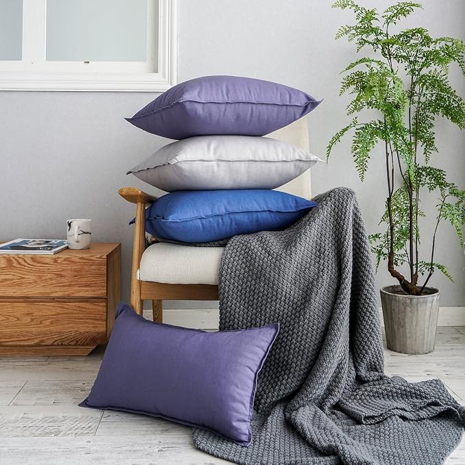 Jeanerlor SureGuard Pillowcase Cousion Cover Decor Cotton Linen with Unique Design to Embellish Wedding Party Gift Car, 20"x20"(50 x 50cm), Silver Grey