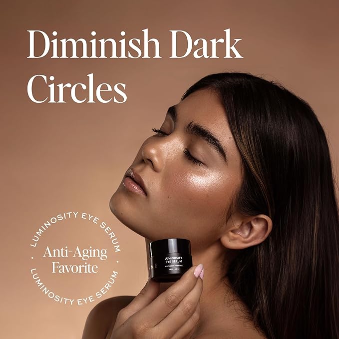 DIME Beauty Luminosity Eye Serum - Caffeine Eye Cream for Dark Circles and Puffiness with Vitamin C, Peptides and Goji Berry, Brightening De-Puffing Treatment, Vegan, Cruelty-Free, 0.5 oz / 15 ml