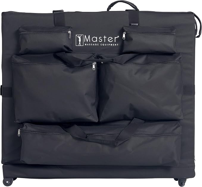 Master Massage Luggage Style Wheeled Massage Table Carrying Case 27” to 32” Width Folding Massage Table- Black